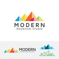 modèle de conception de logo de vecteur de montagne moderne