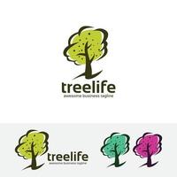 création de concept de logo vectoriel arbre