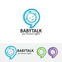 création de logo de concept de conversation de bébé mignon vecteur