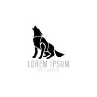 vecteur de logo de silhouette de loup