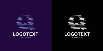 logo lettre q, logo lignes colorées vecteur