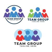 modèle de conception de logo de groupe d'équipe vecteur
