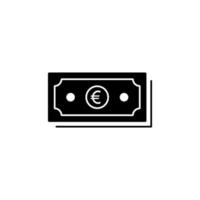 billets en euros, espèces, vecteur d'icône d'argent