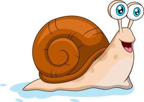 illustration du personnage de dessin animé mignon escargot vecteur