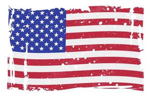 drapeau américain en détresse fond blanc vecteur