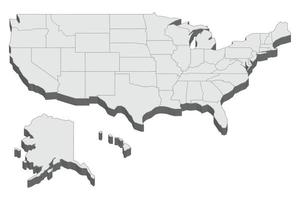 3d carte illustration des etats unis vecteur