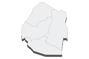 Illustration de carte 3d du swaziland vecteur