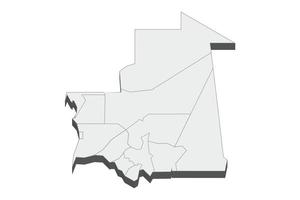 Illustration de la carte 3d de la mauritanie vecteur