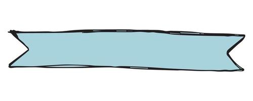 ruban de vecteur dessiné à la main. illustration de bannière de doodle isolée sur fond blanc. pour bannière, tag, en-tête ou étiquette.