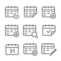 icône simple de rappel de calendrier et de date vecteur