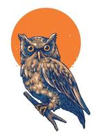 illustration de hibou pour la conception de t-shirt vecteur