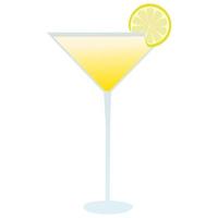 un verre à cocktail au citron vert sur fond transparent. vecteur