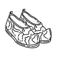 ancienne icône chinoise de chaussures de mariage faites à la main. doodle style d'icône dessiné à la main ou contour. vecteur