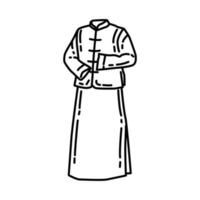 icône traditionnelle de l'époux sam fu pour hommes. doodle style d'icône dessiné à la main ou contour. vecteur
