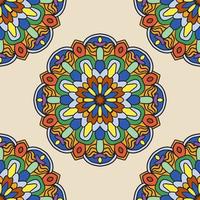 modèle sans couture abstrait avec fleur de mandala. mosaïque, carrelage. fond fleuri. vecteur