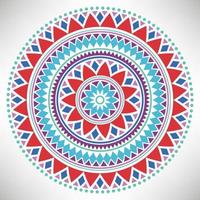 motif rond ornemental. mandala tribal. cercle géométrique isolé sur fond blanc. vecteur