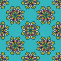 modèle sans couture abstrait avec fleur de mandala. mosaïque, carrelage, pois. fond fleuri. vecteur