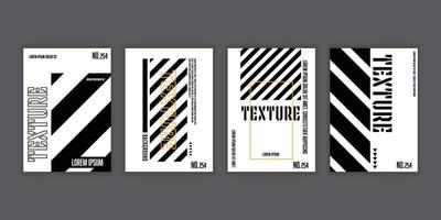 ensemble d'images vectorielles dépliant de modèle noir et blanc, affiche, couverture de livre, magazine et dépliant de mise en page. élément de conception de fond abstrait motif. vecteur