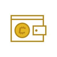 icône de la ligne porte-monnaie cryptocurrency isolé sur fond blanc. vecteur