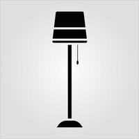 icône de lampe sur pied glyphe isolé graphique vectoriel évolutif