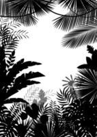 fond tropical exotique de silhouette vecteur