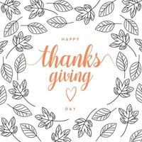 carte de joyeux thanksgiving automne vecteur