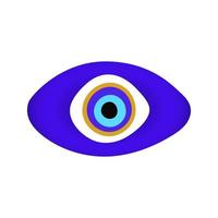 bleu oriental mauvais œil symbole amulette plat style design illustration vectorielle. vecteur