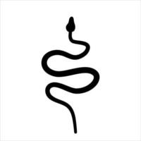 silhouettes noires de serpents rampant sur fond blanc. serpent rampant. illustration graphique vectorielle plane. illustration de silhouette simple. vecteur