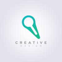 Icône de Logo Design Vector Magnify