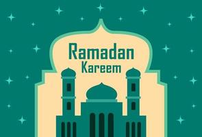 conception de fond de voeux ramadan kareem vert. conception pour le modèle de salutation vecteur