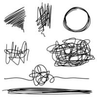 stylo fragmentaire doodle et scrible isolé sur fond blanc .illustration vectorielle vecteur