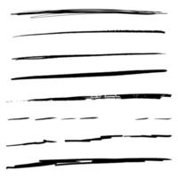 pinceaux grunge dessinés à la main. ensemble de pinceaux stylo artistique isolé sur fond blanc. illustration vectorielle. vecteur