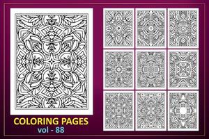 coloriage fond de mandala. modèle de livre de coloriage noir et blanc. vecteur