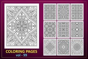 coloriage fond de mandala. modèle de livre de coloriage noir et blanc. vecteur