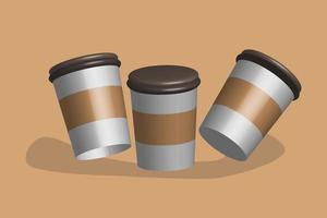 conception graphique de tasse à café 3d vecteur