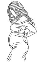 couple heureux pose de maternité mari et femme enceinte illustration d'art en ligne