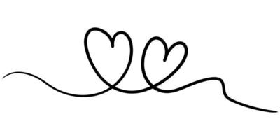 coeur dessiné à la main avec une ligne mince, forme de diviseur, gribouillis rond grungy enchevêtré isolé sur fond blanc. illustration vectorielle vecteur