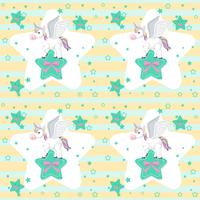 Licorne mignonne sur Star Seamless vecteur