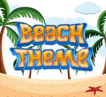 Scène de thème Cartoon Beach vecteur