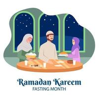 concept de mois de jeûne du ramadan kareem vecteur