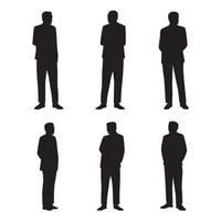 collection de silhouettes d'homme d'affaires vecteur