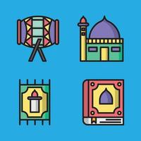 jeu d'icônes de ramadan pour votre présentation, conception de sites Web, conception d'applications. vecteur
