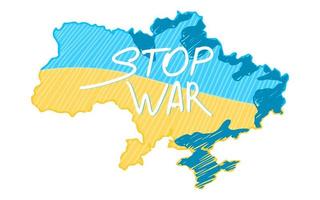 arrêter la guerre ukraine conflit avec la russie. croquis à plat vecteur