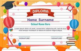 modèle de certificat de diplôme de maternelle vecteur