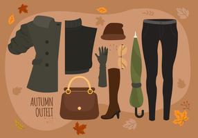 Illustration vectorielle de la femme automne Essentials Pack vecteur