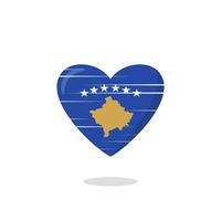 illustration de l'amour en forme de drapeau du kosovo vecteur