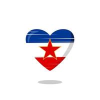 illustration de l'amour en forme de drapeau de la yougoslavie vecteur