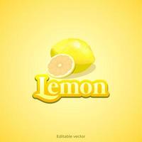 icône de tranche de citron 3d réaliste vecteur