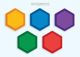 modèle de vecteur infographique hexagone coloré