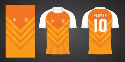 modèle de conception de maillot de chemise de sport orange vecteur